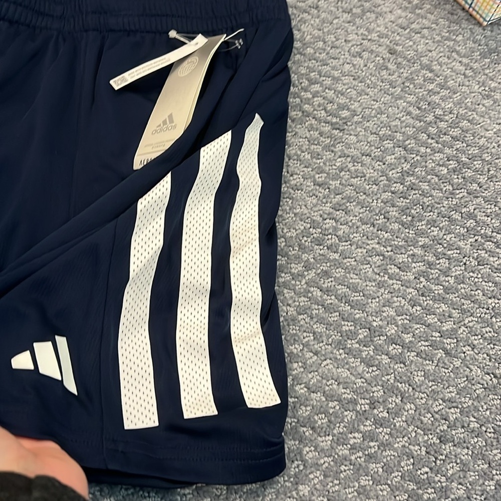 Adidas Blue and White Athletic Shorts - Picture 4 of 6